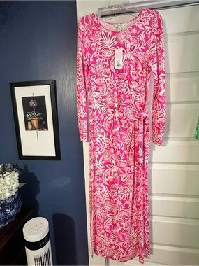 NWT Lilly Pulitzer Bryson Maxi PASSION FRUIT PINK ABSOLUTELY FLAMAZING